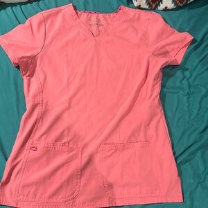 women’s size medium pink scrub top